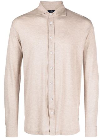 Barba long-sleeve cotton shirt - men - Cotton - 52 - Neutrals