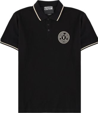 Versace Jeans Couture Black Shirt Collar Polo