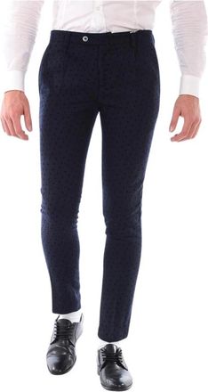 Daniele Alessandrini Jeans - Heren - Slim Fit Broeken - Blauw - XL - Wol - Broeken