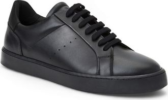 Bruno Magli Damiano Low Top Leather Sneaker in Black/Black Leather at Nordstrom, Size 11.5