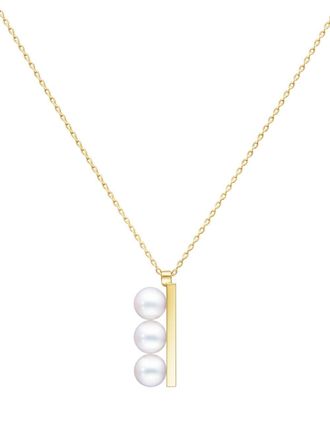 Tasaki 18kt yellow gold Balance Plus Neo pearl necklace - women - 18kt Yellow Gold/Akoya Pearl - One Size