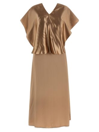 Fabiana Filippi Beige Viscose Midi Womens Dress