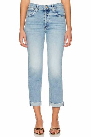 Mother Womens Cuff Ankle Fray Jeans In Sneak Peak