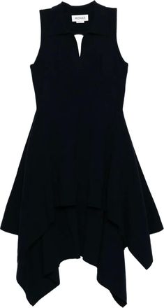 Monse napkin hem backless knit dress - Blue