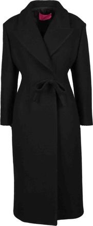 Valentino Wollen jas met drukknopen - Dames - Jas met riem - Zwart - M - Wol - Jassen