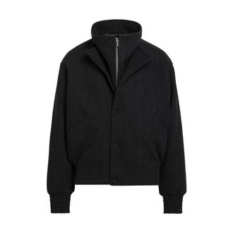 Jacquemus Le Blouson Carrera - Heren - Bomber jackets - Grijs - M - Wol - Jassen