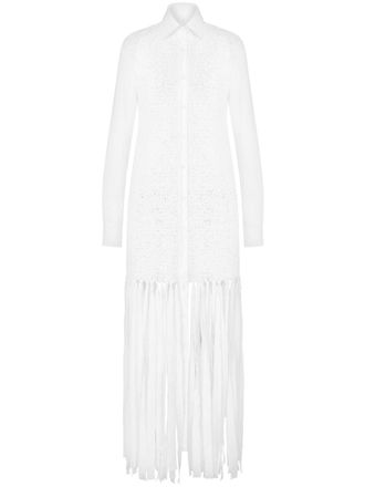 Moschino Abito lungo con frange - Bianco