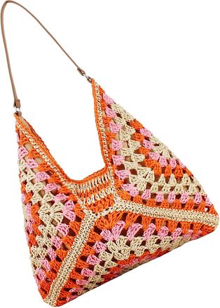 Generic Woven Bags for Women - Large Capacity Bohemian Straw Colored Pouch - Handheld Woven Bag - for Home Daily Offices Dating Outdoor Travel Work Walking Sh