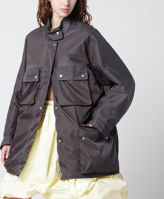 Prada Impermeabile in Re-Nylon washed color piombo