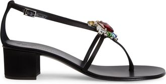 Giuseppe Zanotti Tarassacum 40mm crystal-embellished leather sandals - women - Satin/Leather - 39 - Black