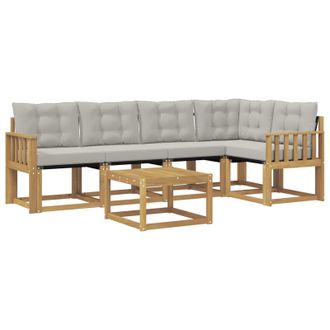 vidaXL Conjunto De Sof&aacute;s De Exterior 6 Pcs Blanco Y Gris Claro Vidaxl