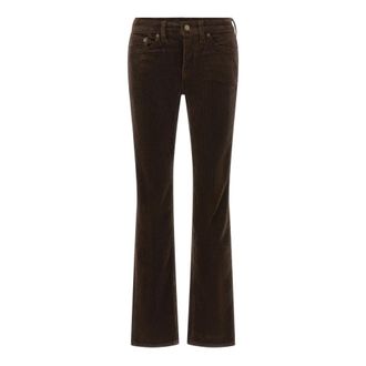 Ralph Lauren Corduroy Broek - Dames - Bootcut Jeans - Bruin - W28 - Katoen - Jeans