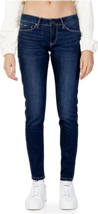 Pepe Jeans London Donkerblauwe Rits Knoop Skinny Jeans - Dames - Skinny Jeans - Blauw - W24 L30 - Katoen - Jeans