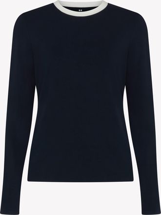 Serena Bute Jersey Long Sleeve T-Shirt - Navy Blue