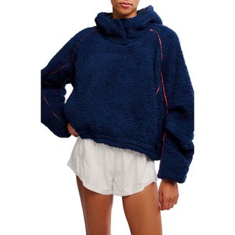 Free People FP Movement Free Flow Fleece Hoodie in Midnight Navy at Nordstrom, Size X-Small
