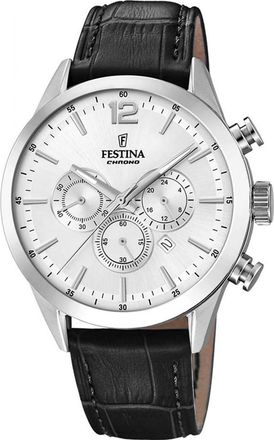 Festina F20542-1 Mens Timeless Chronograph Watch - Silver - One Size