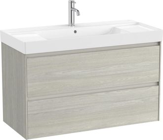 Roca Roca - Pack Unik Mueble Base De 2 Cajones + Lavabo Ona Color: Roble Claro