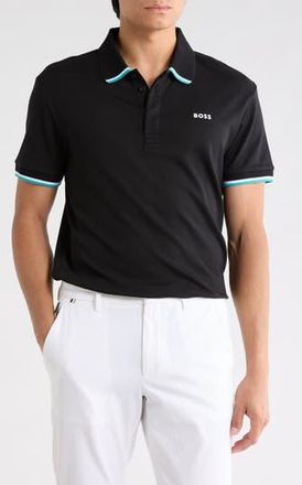 BOSS Paddy Lux Heritage Polo in Black at Nordstrom Rack, Size X-Large
