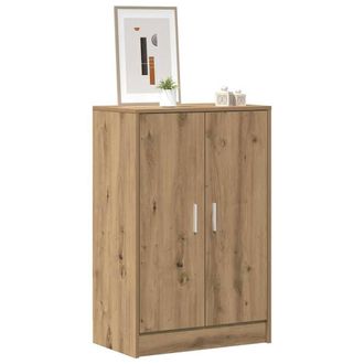 Berkfield Home Shoe Cabinet Artisan Oak 60x35x92 cm Engineered Wood in Brown | Size: 60 x 35 x 92 cm
