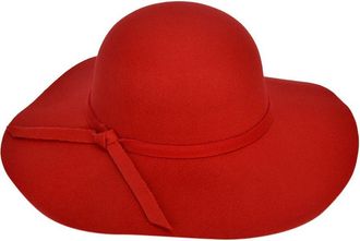 Generic Wide Brim Panama Fedora Hat for Women Bowknot Formal Occasion Kentucky Cap Lady Wedding Cocktail Party Flat Top Fedoras Red