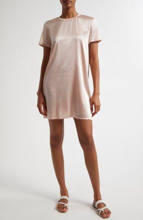 ATM Anthony Thomas Melillo Stretch Charmeuse Shift Dress in Oyster Pink at Nordstrom, Size Large