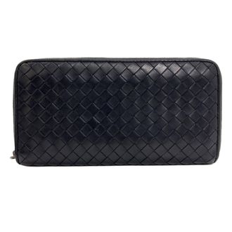 Bottega Veneta Black Leather Long Wallet (Bi-Fold) (Pre-Owned)