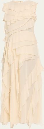 Altuzarra Gigi Sleeveless Ruffled Silk Maxi Dress