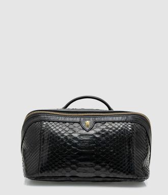 CLARIS VIROT Trousse Charlotte Python Noir