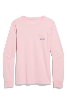 Vineyard Vines Long Sleeve Pocket Graphic Tee in Flamingo at Nordstrom, Size Large