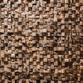 Wanda Collection Wanda Collection - Revestimiento Mosaico De Teca Reciclada Natural Cuadrado 20 X 55 Cm
