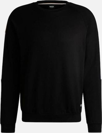 HUGO BOSS Mens BOSS Regular-fit sweatshirt in cotton terry, Black - Size: 44