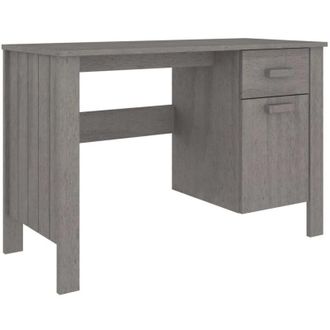 vidaXL Desk hamar Light Grey 113x50x75 cm Solid Wood Pine Vidaxl