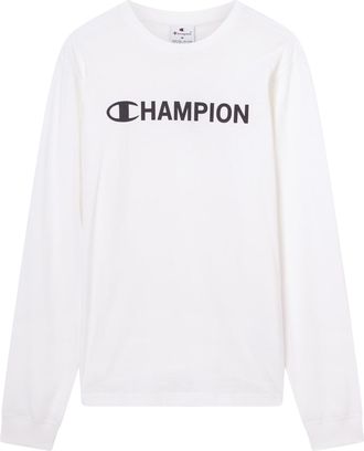 Champion Legacy Men, Graphic Long Sleeve T-Shirt, M, White