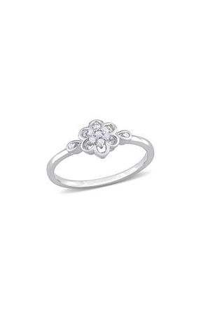 Delmar Floral Diamond Ring - 0.08ct. in Silver at Nordstrom Rack, Size 6