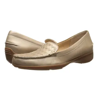 Trotters Womens Zane Woven Slip-On Loafer In Gold