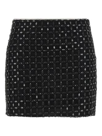Rotate sequin-embroidered mini skirt - women - Recycled Polyester/Viscose/Elastane - 36 - Black