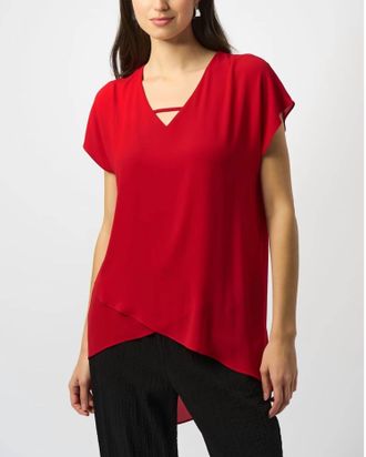Joseph Ribkoff Asymmetrical Top In Radiant Red