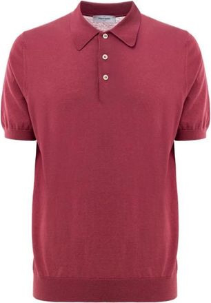 Gran Sasso Classic Knitting Pattern Polo - Heren - Polos - Rood - L - Katoen - Tops