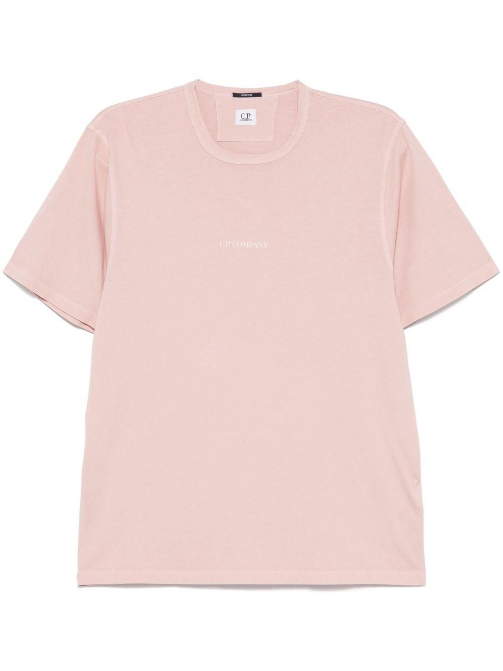Tシャツ・カットソー C.P. COMPANY Men T-shirt Pink 18CMTS031A005100W 520 CP Company Logo Men's 30/1 T-Shirt Pink 18CMTS141A005100W
