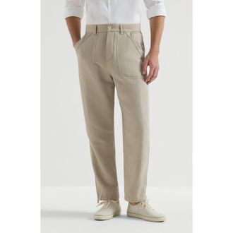 Brunello Cucinelli Drill trousers in Cocoa at Nordstrom, Size 50 It