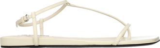 Jil Sander Beige Leather Flip-Flop Womens Sandals
