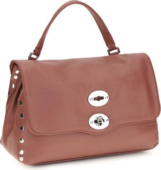 Zanellato Womens Postina Daily Handbag Small Red Radicchio Di Treviso Calf Leather Bos Taurus Handbags Hand Bags