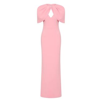 Rebecca Vallance Xena Petal-sleeve Keyhole Gown