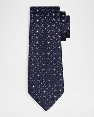 Giorgio Armani Men & apos;s Geometric Chevron Silk Tie