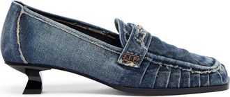 Diesel D-Amber-Penny loafers in denim - Moccasins and Mules - Woman - Blue