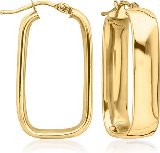Ross-Simons Italian 18kt Yellow Gold Rectangular Hoop Earrings
