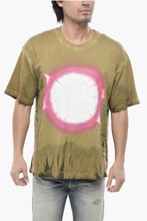 Diesel Cotton Crewneck T-Shirt T-BOXT- With Acid Wash Effect size Xxl