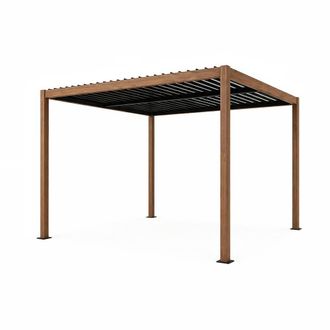 Concept Usine P&eacute;rgola bioclim&aacute;tica con efecto madera estructura y lamas orientables
