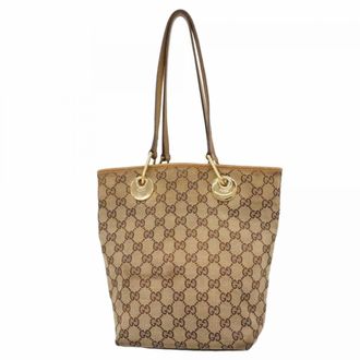 Gucci Beige Canvas Tote Bag (Pre-Owned)