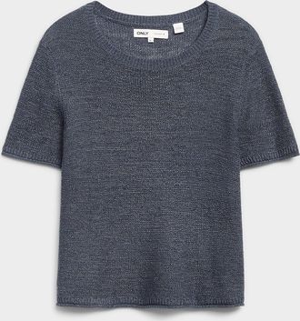 Only Womens Rolled trim fine-knit sweater